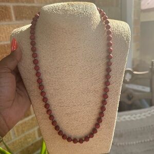 Elegant Red Beaded Necklace
